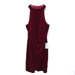 Vince Camuto VELVET DRAPED COCKTAIL DRESS. S 12+16